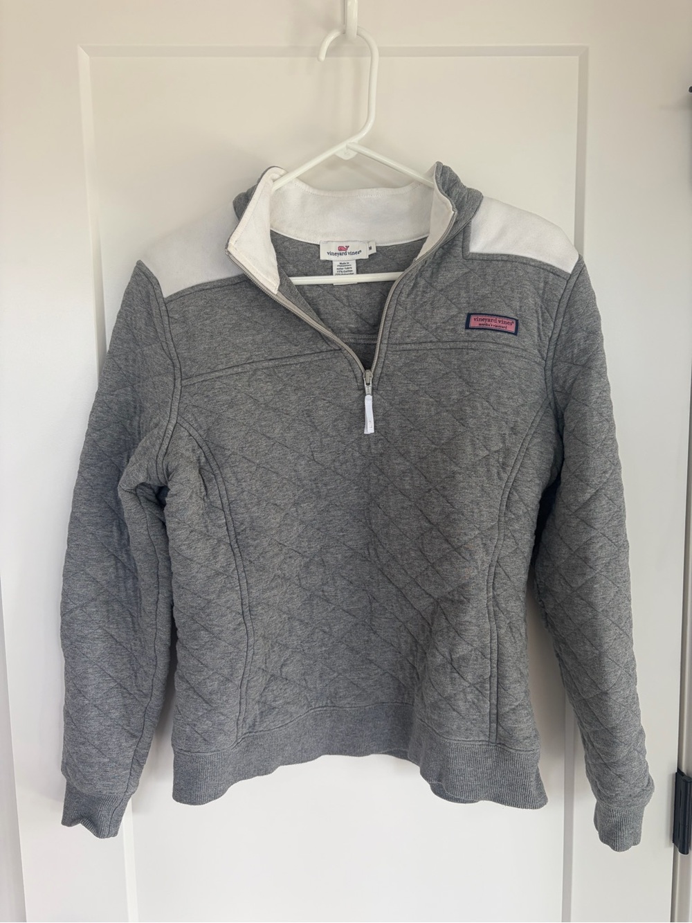 Vineyard Vines Gray and White Quilted Shep Shirt